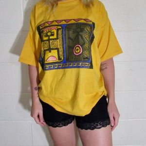 Vintage Yellow Print T-Shirt